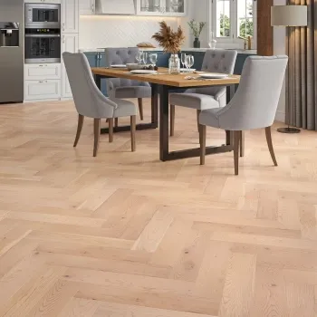 Alpes Pale Oak Herringbone Engineered Wood 15mm Invisible Oiled