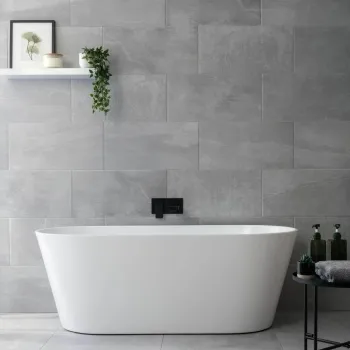 Augusta Ice Grey Slate Effect Matt Porcelain Wall and Floor Tile