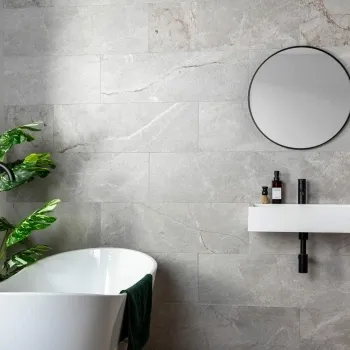 Tuscan Light Grey Stone Effect Matt Ceramic Wall Tile