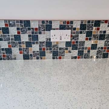 Fabric Blue Floral Glass Mosaic