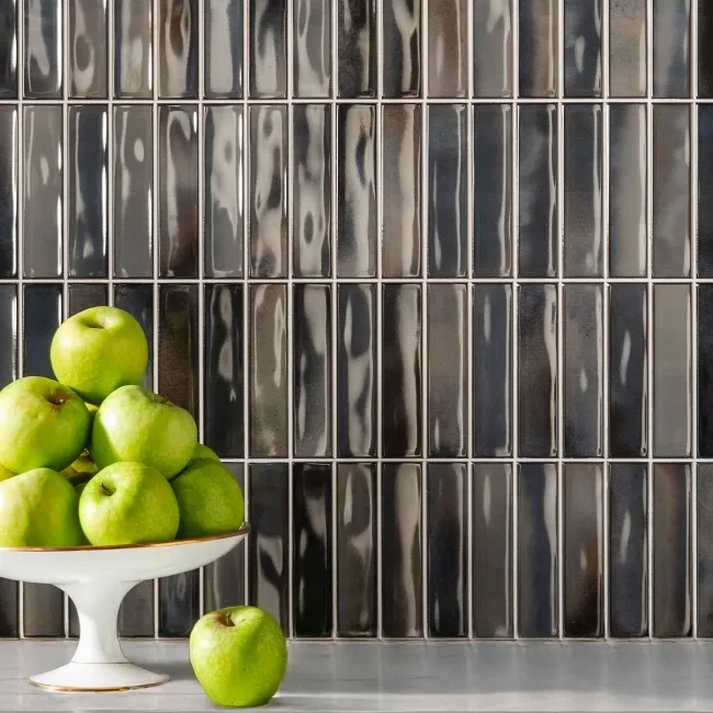 Alba Dark Blue Kit Kat Effect Gloss Ceramic Wall Tile