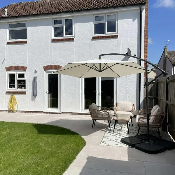 Merlot Bone Slate Effect Large Outdoor Porcelain Slab Tile