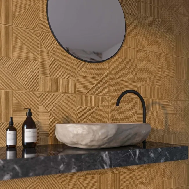 Nantes Natural 3D Wood Panel Effect Wall Tile