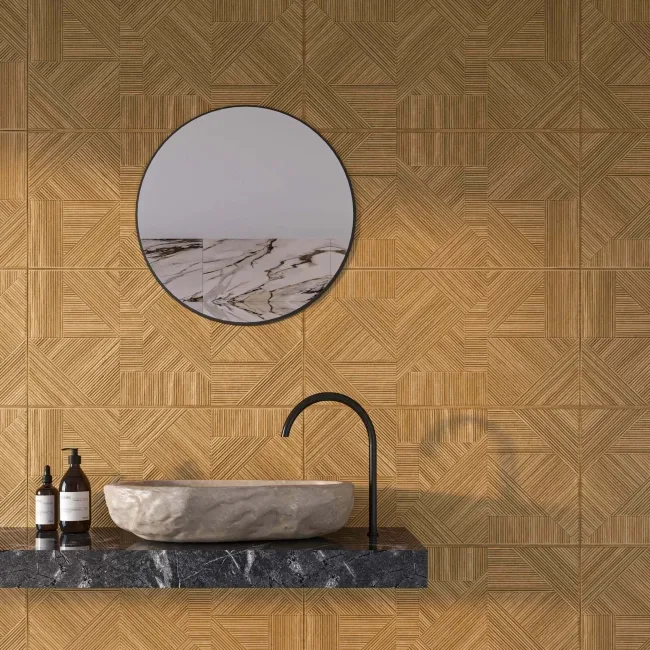 Nantes Natural 3D Wood Panel Effect Wall Tile