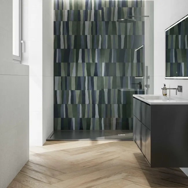 Seven Blue Abstract Decor Matt Ceramic Wall Tile