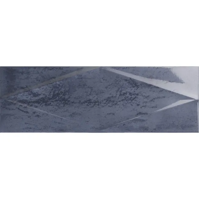 Zellige Navy Blue Diamond Decor Gloss Porcelain Tile