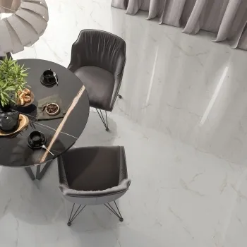 Carrara Gold Marble Effect Gloss Ceramic Floor Tile