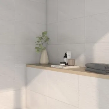 Urbano White Decor Stone Effect Matt Ceramic Wall Tile