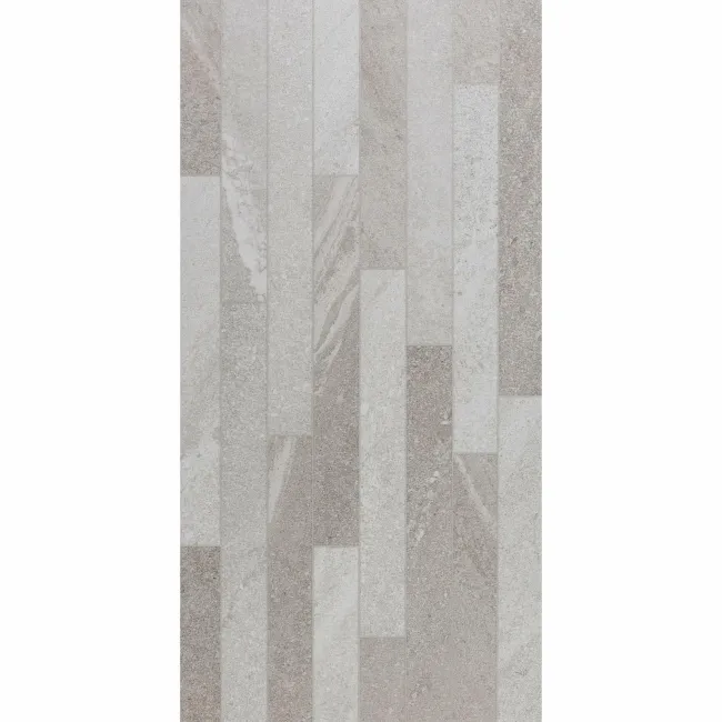 Allegro Mixed Decor Grey Stone Effect Matt Rectified Porcelain Wall Tile