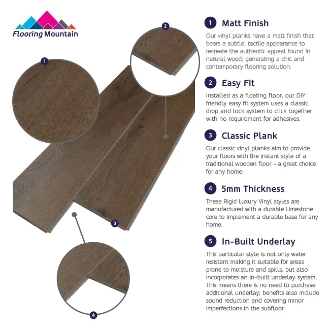 Alsek Tan Herringbone Luxury Click Vinyl Flooring 5mm