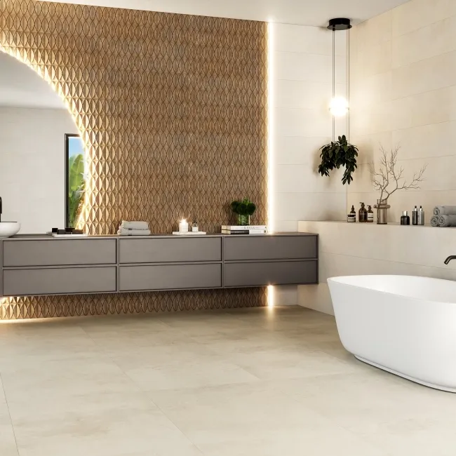 Universe Beige Stone Effect Matt Ceramic Wall Tile