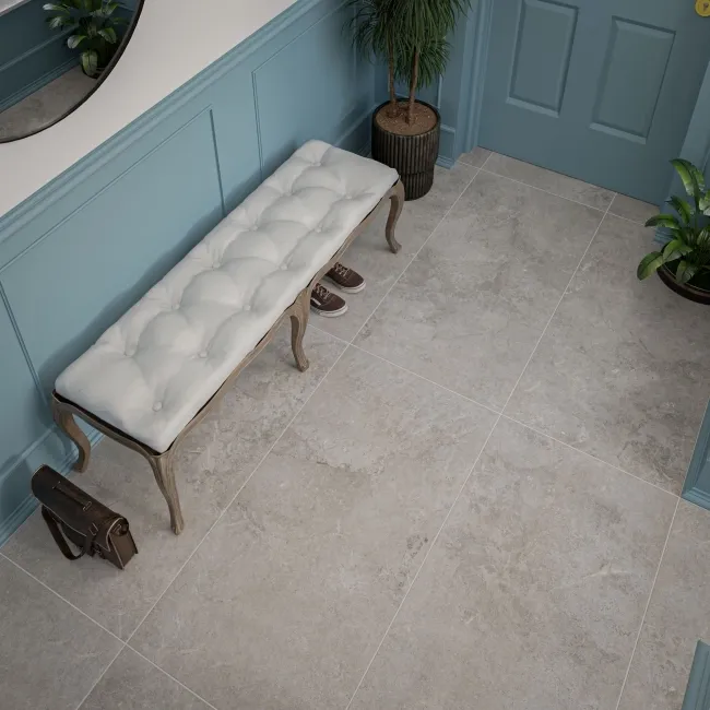 Baltico Light Grey Stone Effect Porcelain Wall & Floor Tile