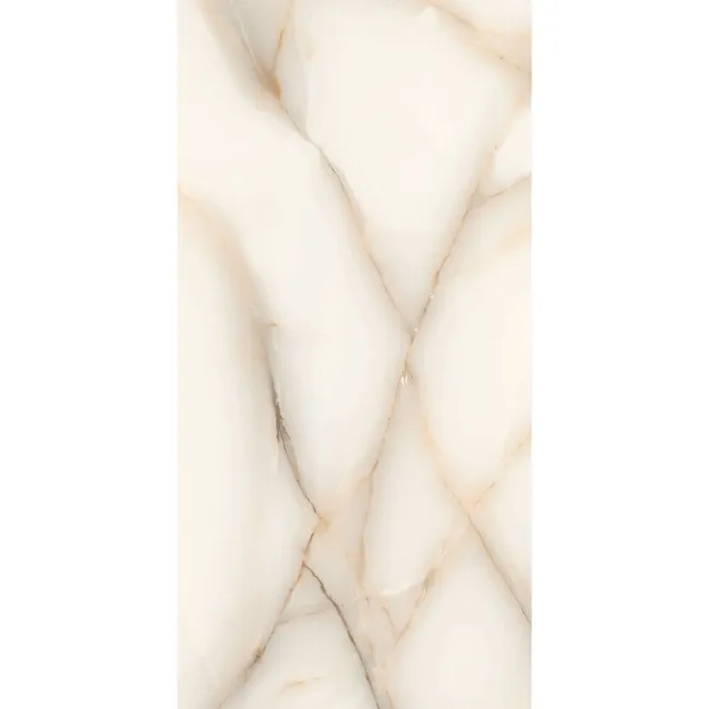 Classic Cream Onyx Marble Effect Polished Porcelain Tile