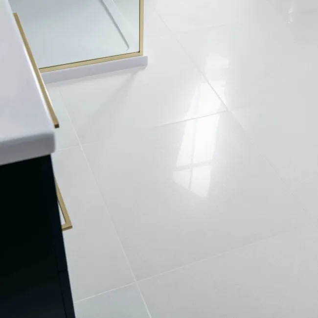 Galaxy Arctic White Stone Effect Semi Polished Porcelain Tile 
