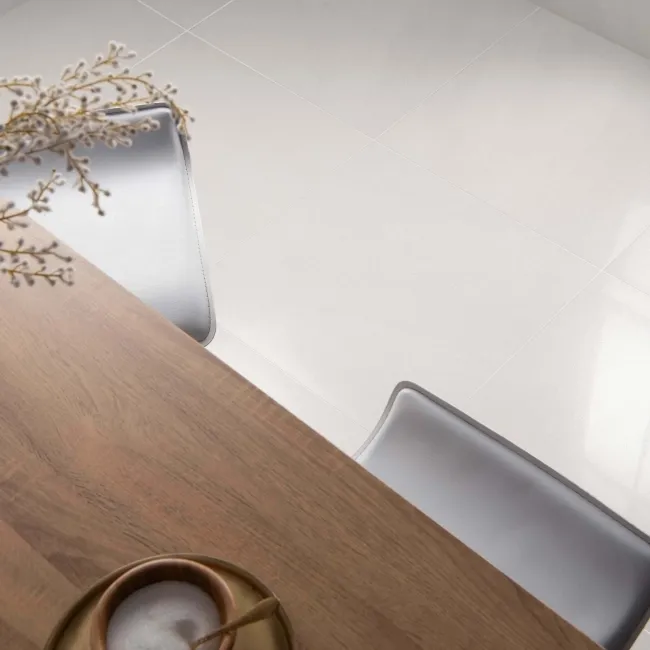 Galaxy Arctic White Stone Effect Semi Polished Porcelain Tile 