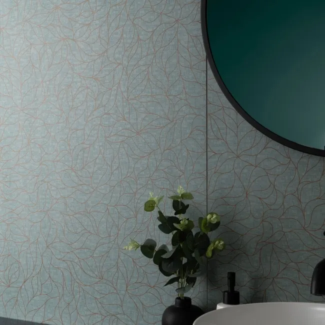 Roca Jade Floral Decor Green Matt Porcelain Wall Tile