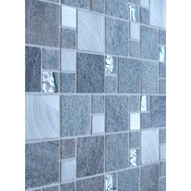 Comet Grey Square Stone Mosaic 300x300