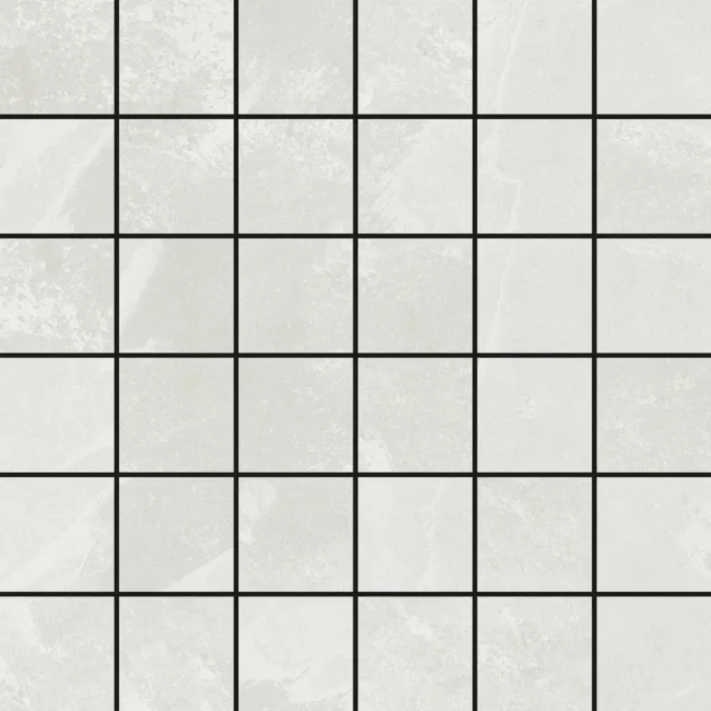 Mustang White Slate Effect Matt Porcelain Mosaic