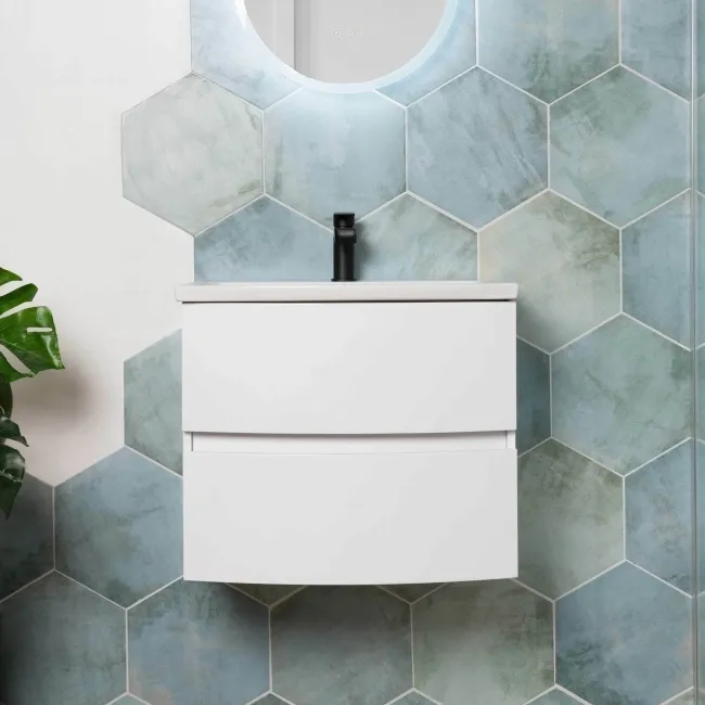 Oasis Aquamarine Hexagon Matt Porcelain Wall and Floor Tile