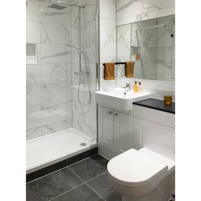 Place White Marble Effect Wall Tile