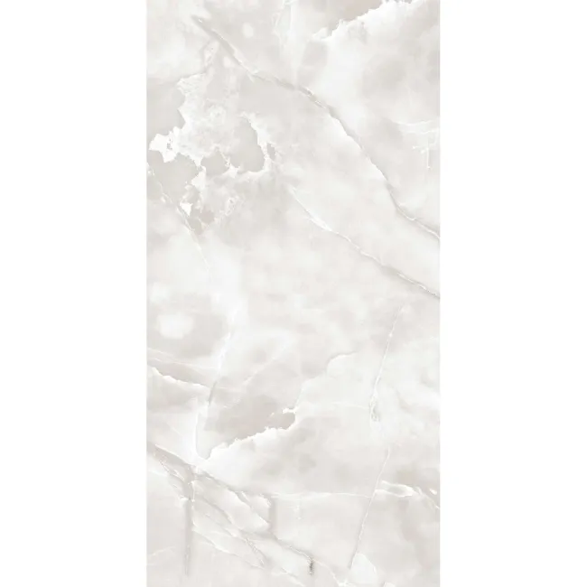 Reale Light Grey Onyx Marble Effect Polished Porcelain Tile