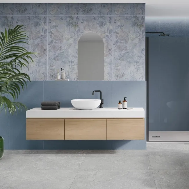 Seven Blue Matt Ceramic Wall Tile