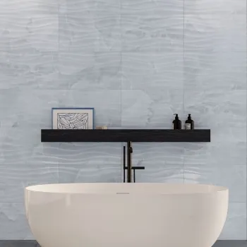 Garner Blue Decor Onyx Marble Effect Gloss Ceramic Wall Tile