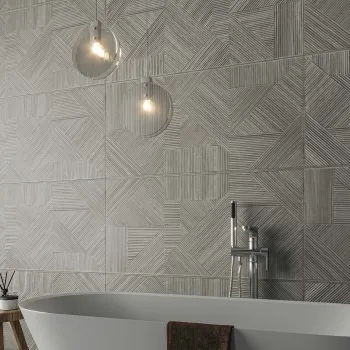 Nantes Grey 3D Wood Panel Effect Wall Tile