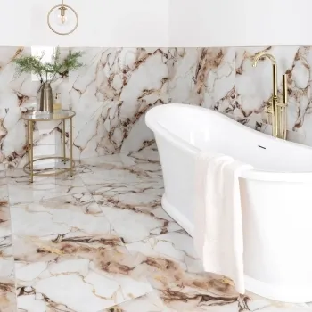 Napoli Bronze White Marble Effect Polished Porcelain Tile