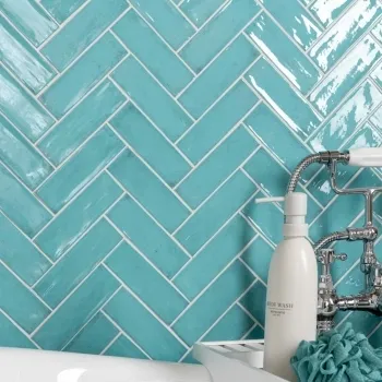 Victorian Style Aquamarine Gloss Porcelain Wall Tile