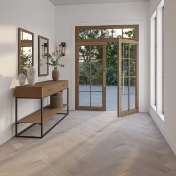 Delamere Herringbone Light Grey Oak Engineered Wood Flooring 13mm Oiled