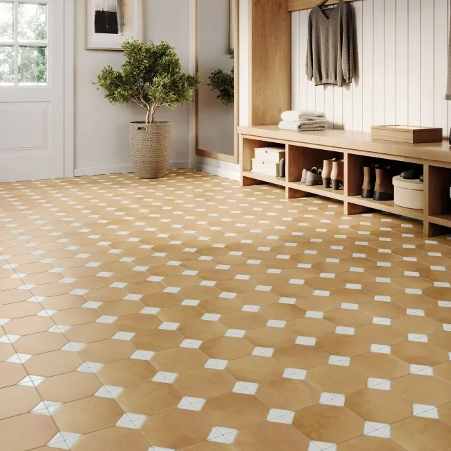 Dover Light Terracotta Effect White Matt Porcelain Tile