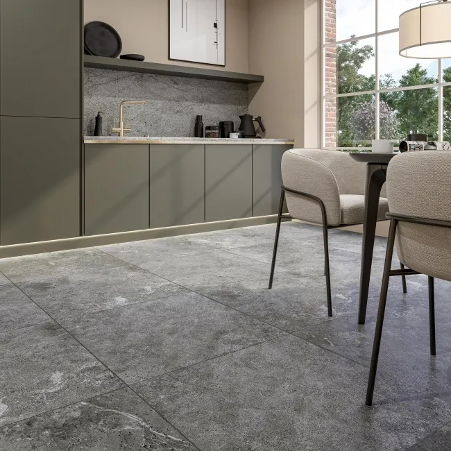 Baltico Grey Stone Effect Matt Porcelain Floor Tile