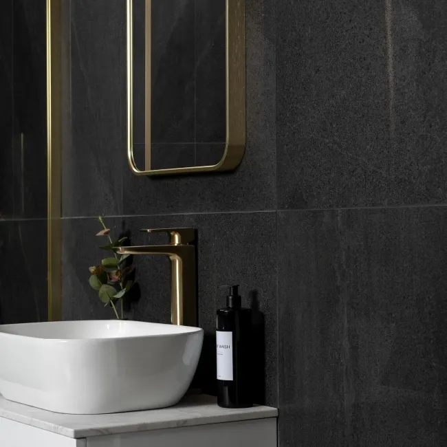 Galaxy Night Black Stone Effect Semi Polished Porcelain Wall and Floor Tile