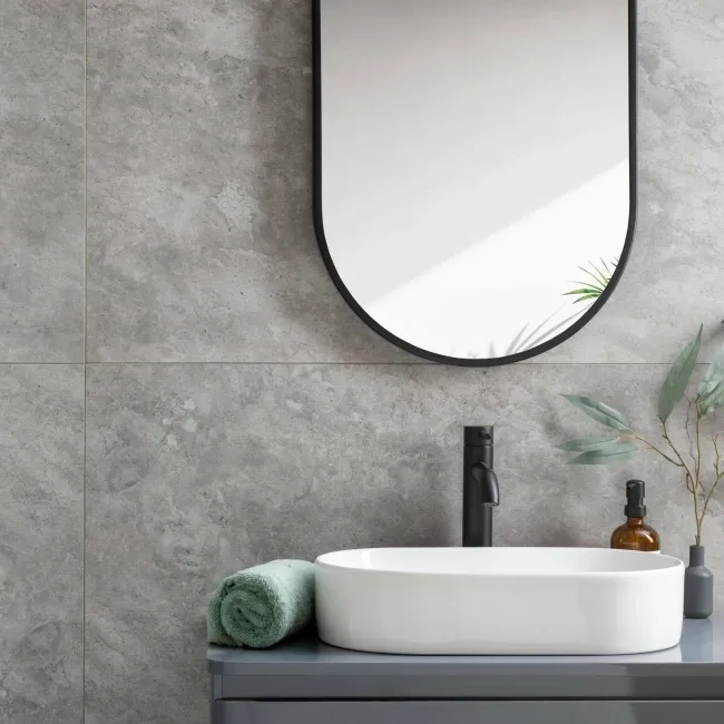 Marmostone Grey Rectified Matt Stone Effect Porcelain Wall and Floor Tile