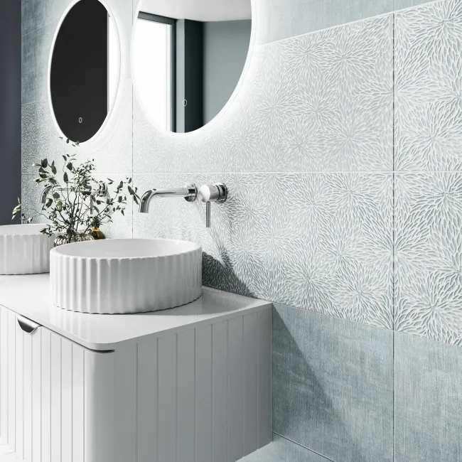 Tapiz Floral Decor Blue Matt Ceramic Wall Tile