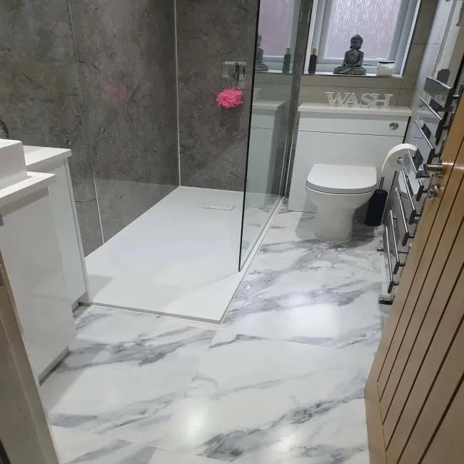 Marble Deluxe White Tile Luxury Click Vinyl Flooring 6mm