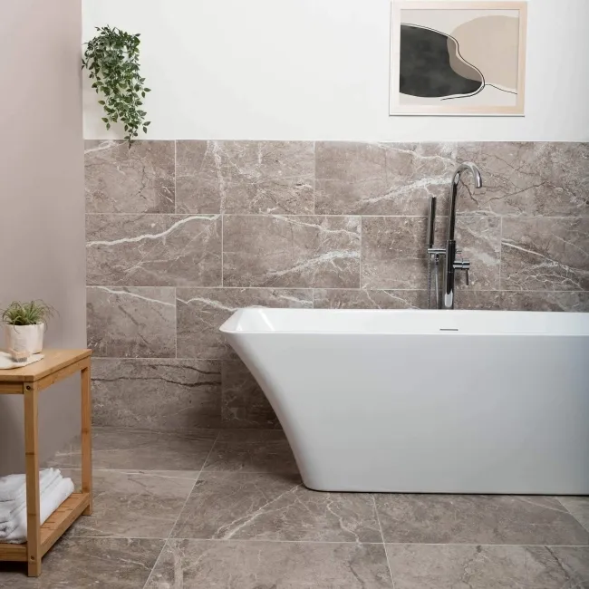 Bernini Natural Gloss Marble Effect Ceramic Wall Tile