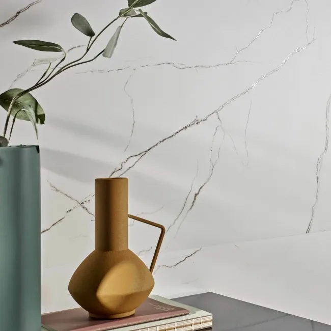 Roca Lincoln White Marble Effect Matt Large Porcelain Tile