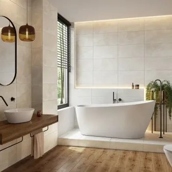 Belize Beige Wall and Floor Tiles Bathroom Roomset