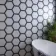 Fusion White Marble Effect & Black Border Hexagon Tile