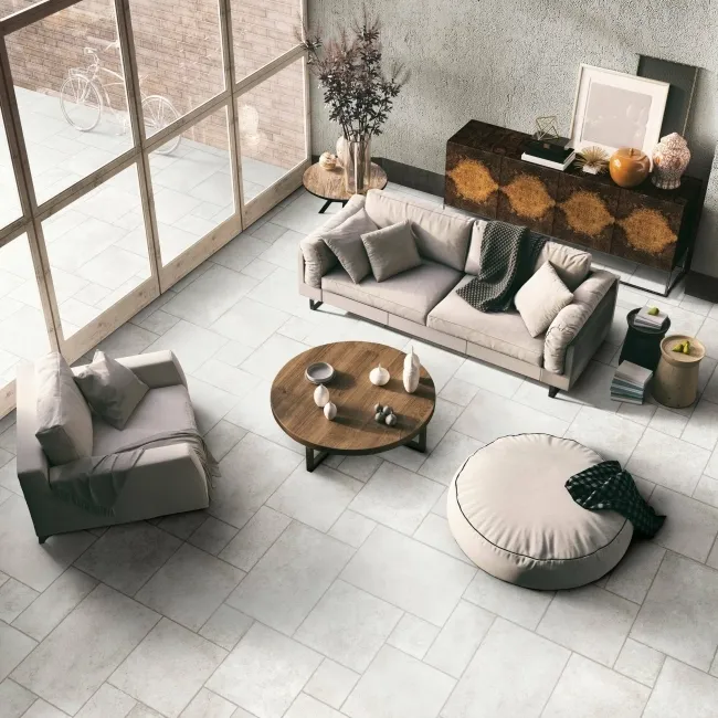 Bologna Modular White Stone Effect Matt Porcelain Floor Tile