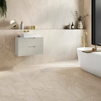 Teide Ivory Stone Effect Anti Slip Matt Porcelain Tile
