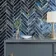 Solar Herringbone Blue Glass Mosaic