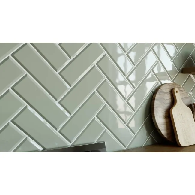 Sage Gloss Wall Green Metro Tiles