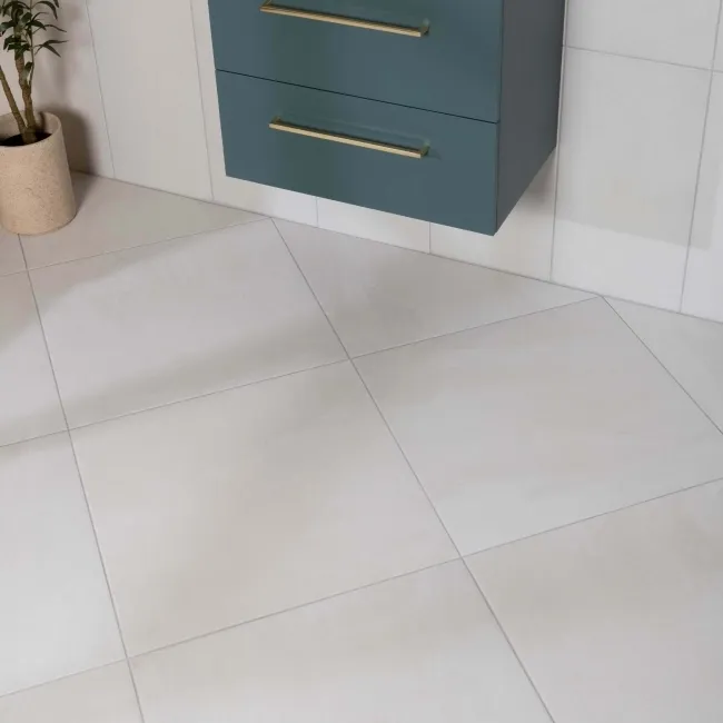 Augusta White Slate Effect Matt Porcelain Floor Tile