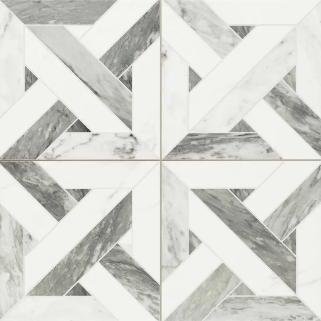 Avalon Grey Patterned Matt Porcelain Wall and Floor Tile