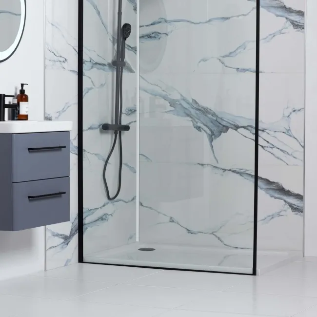 Calacatta Blue Marble Effect Polished Porcelain Wall and Floor Tile