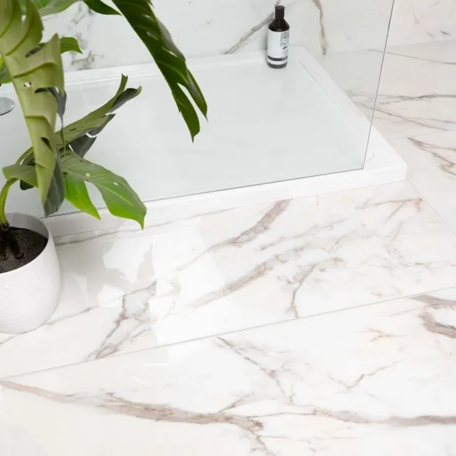Calacatta Golden Grey Marble Effect Polished Porcelain Wall and Floor Tile