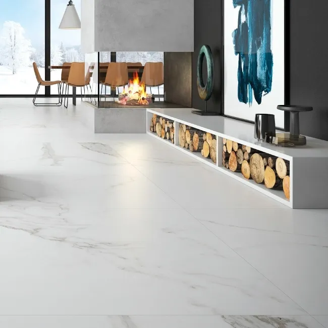 Carrara White Matt Marble Porcelain Floor Tile